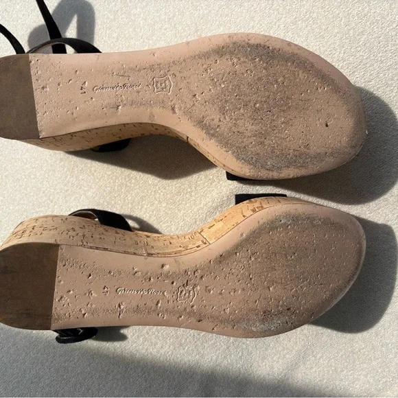 Gianvito Rossi Black Suede Cork Sandals